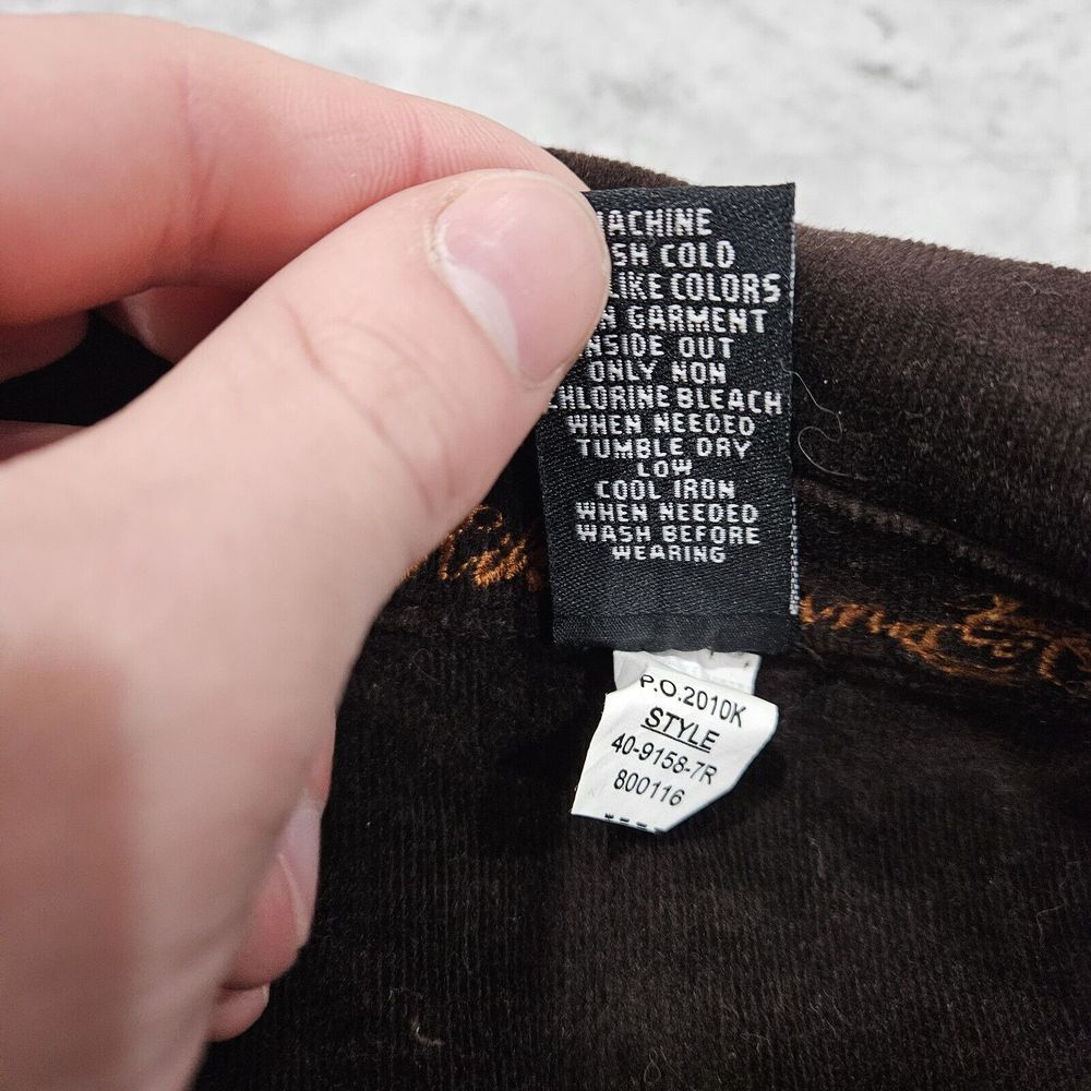Vintage Y2k Kitkit Jeans Embroidered Brown Corduroy Jacket Shabby Chic Medium - Picture 4 of 16